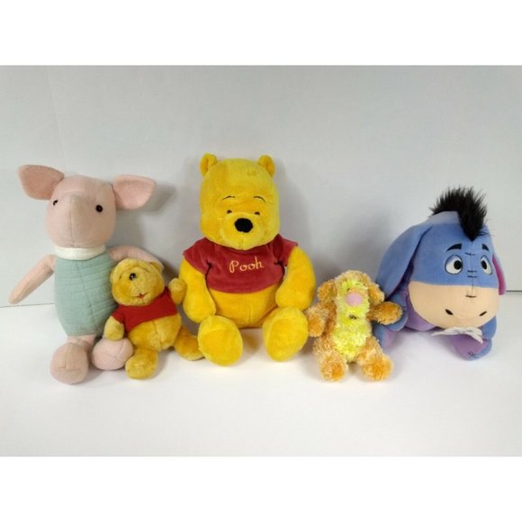 Disney Baby Winnie The Pooh 14” Stuffed Animal Plushie+Eeyor+Piglet+Tigger 5-SET - Picture 1 of 12